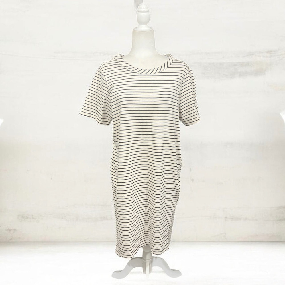Buffalo David Bitton T-Shirt Dress Medium Stripe NWT Slit Hem Preppy Nautical
